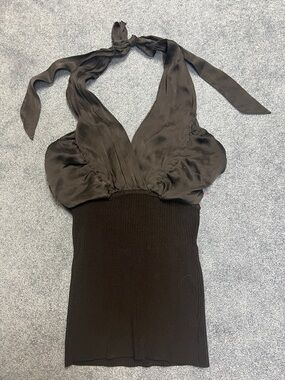 bebe Black Halter Tank Top